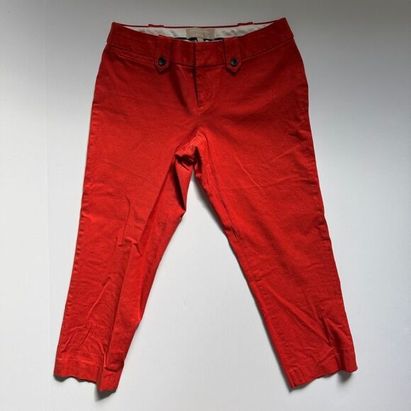 Banana Republic Red Cheer Crop Chino Martin Fit Size 6 - Picture 2 of 10